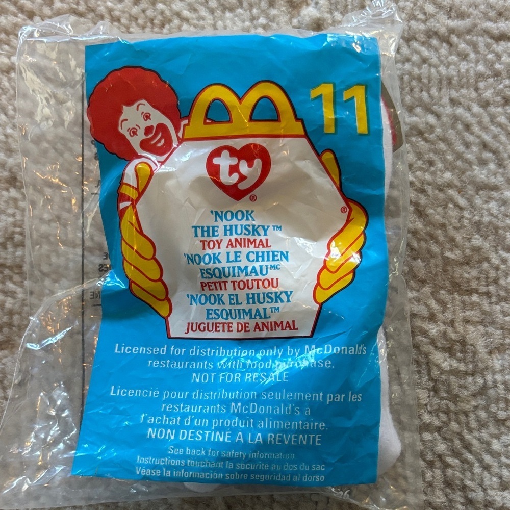 McDonald's Ty Husky Toy with Blue and Yellow Packaging